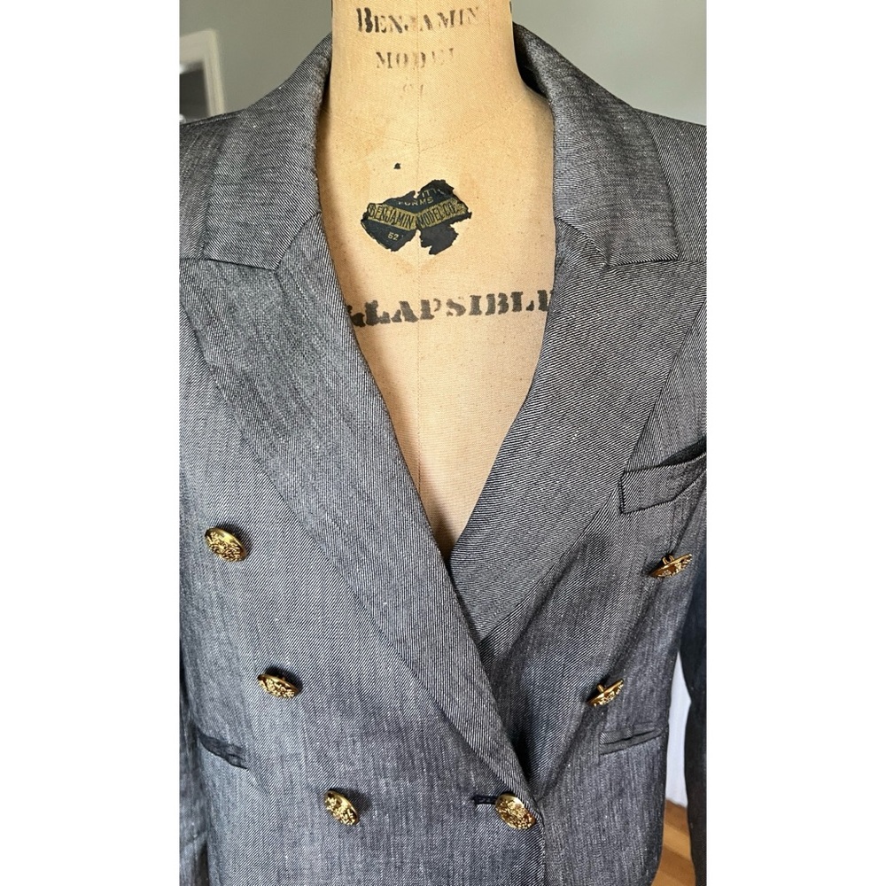 White House Black Market Cropped Linen Blend Studio Blazer 8 - Picture 5 of 14